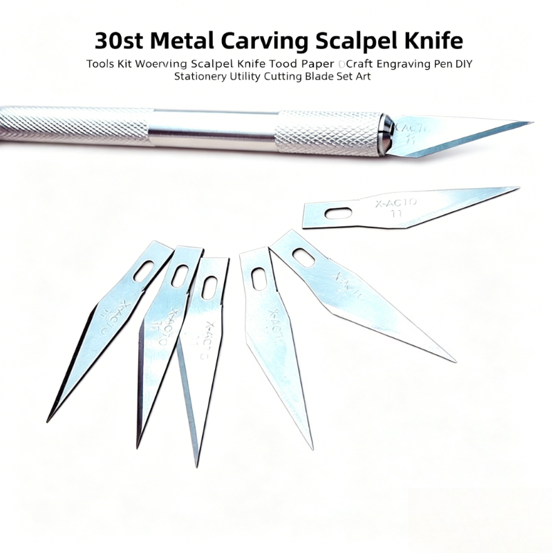 Art Craft Knife - طقم 30 قطعة من سكاكين النقش