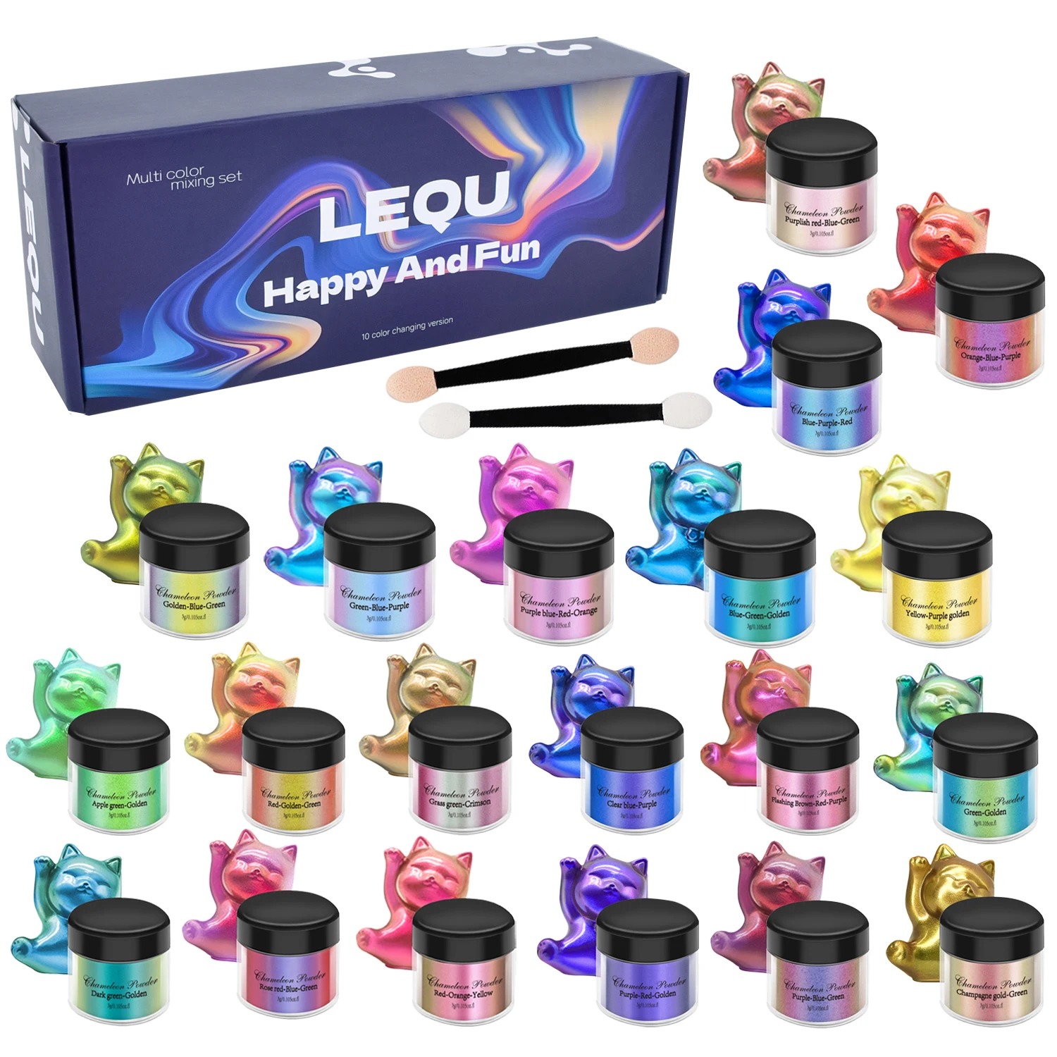Resin Pigment Powder - مجموعة من مسحوق الكروم الوردي المتغير