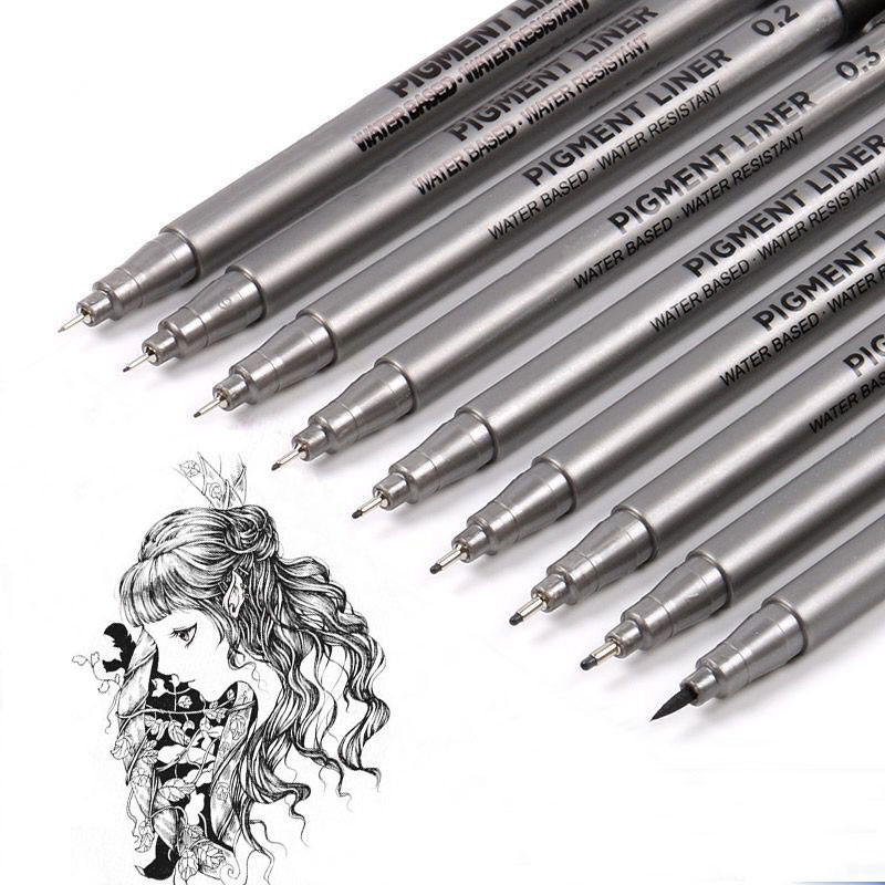Calligraphy Pen Set - 9 قطعة/المجموعة الصباغ بطانة ميكرون الحبر
