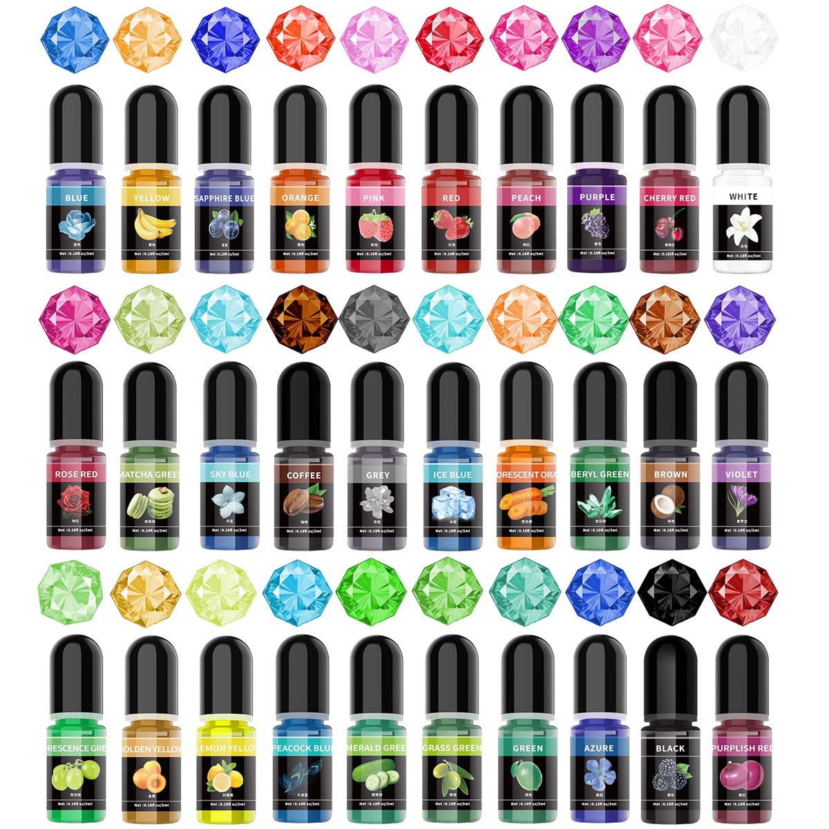 Resin Pigment Powder - 5 مللي/زجاجة الايبوكسي الراتنج الصباغ السائل
