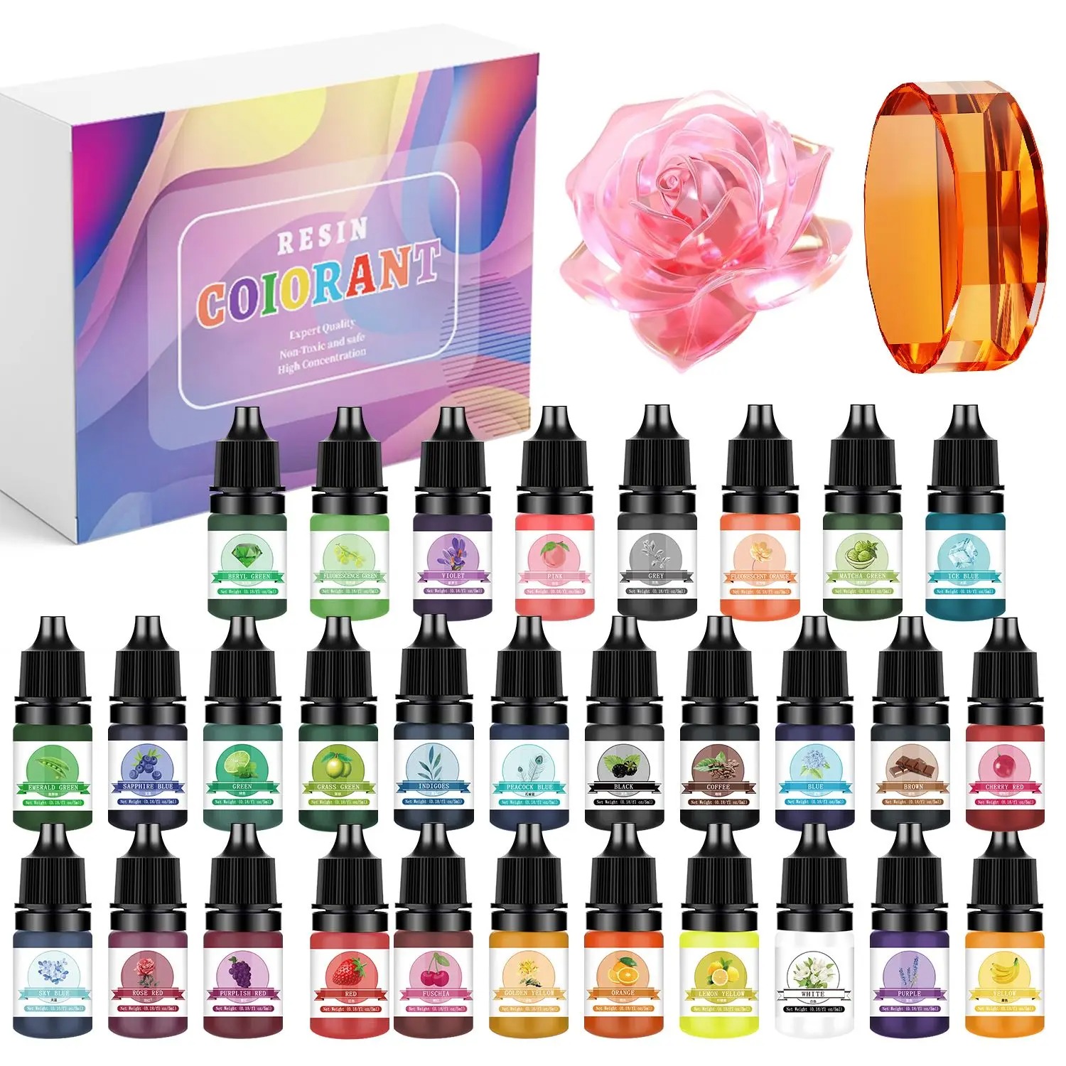 30 ألوان 5 مللي الايبوكسي الرا - مراجعة Resin Pigment Powder وسعره