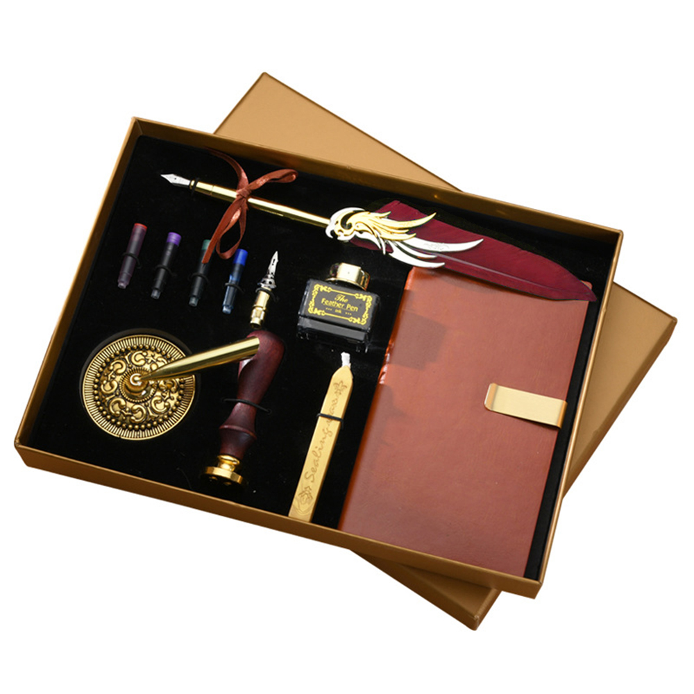طقم قلم ريشة وحبر بتصميم عتيق، - مراجعة Calligraphy Pen Set وسعره