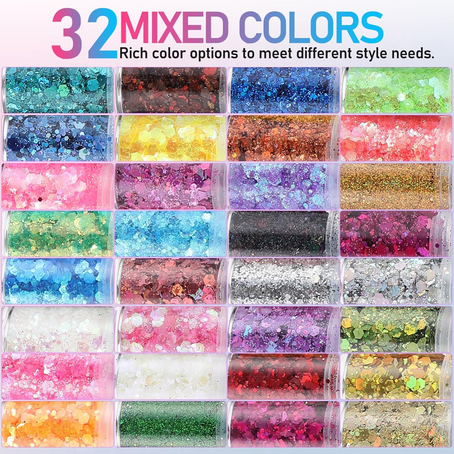 جليتر مكتنز ثلاثي الأبعاد، 32  - مراجعة Resin Pigment Powder وسعره