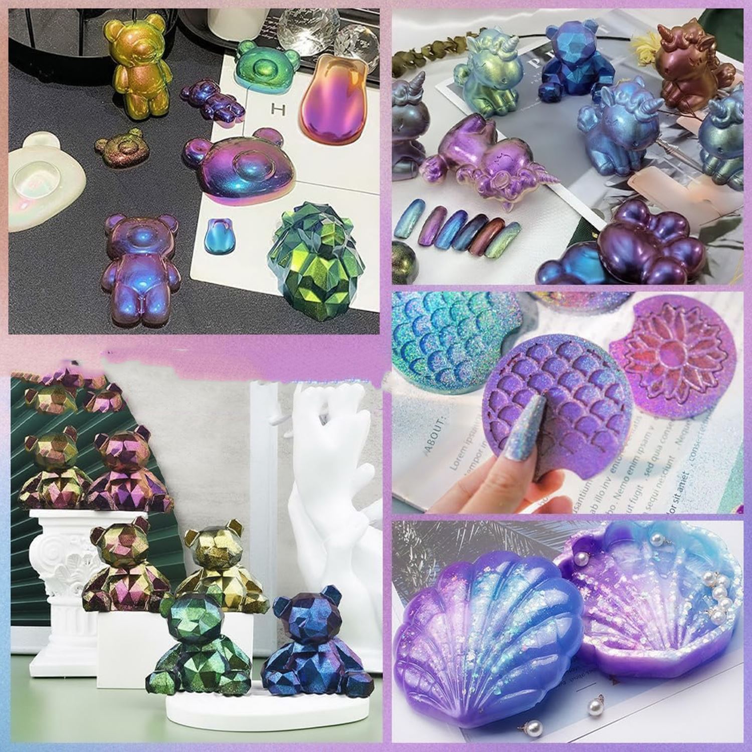 مرآة سحرية صبغة راتنجات الإيبو - مراجعة Resin Pigment Powder وسعره