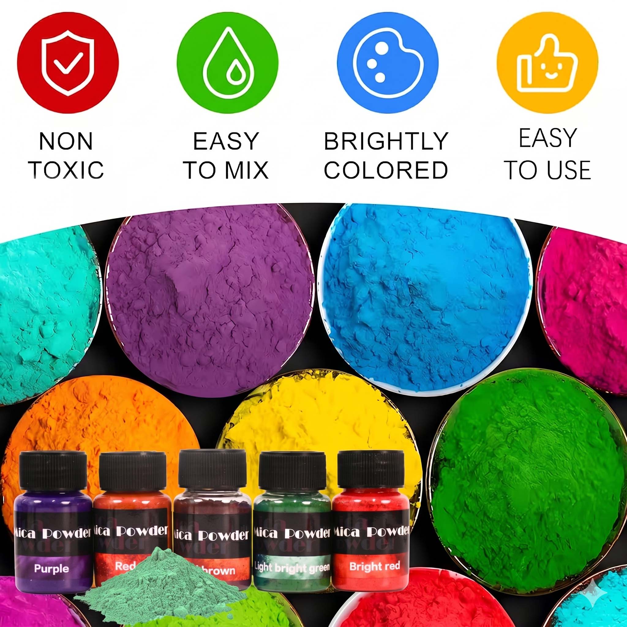 مسحوق صبغة الجبس بـ 12 لونًا ل - مراجعة Resin Pigment Powder وسعره
