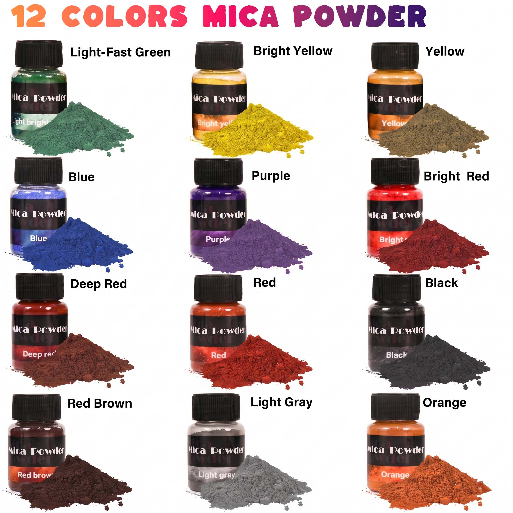 مسحوق صبغة الجبس بـ 12 لونًا ل - مراجعة Resin Pigment Powder وسعره